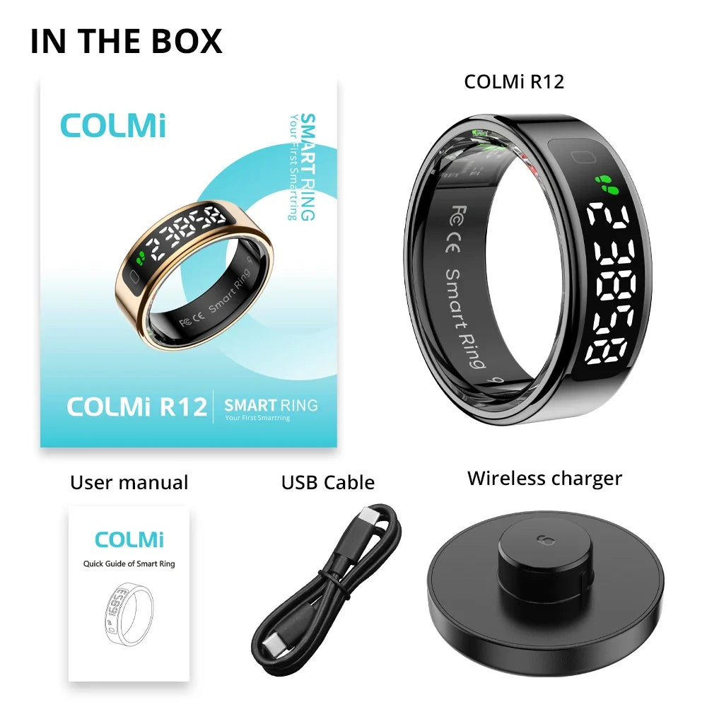 Smart Ring OLED Display Heart Rate & SpO2