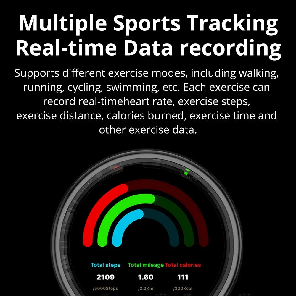 Smart Ring OLED Display Heart Rate & SpO2