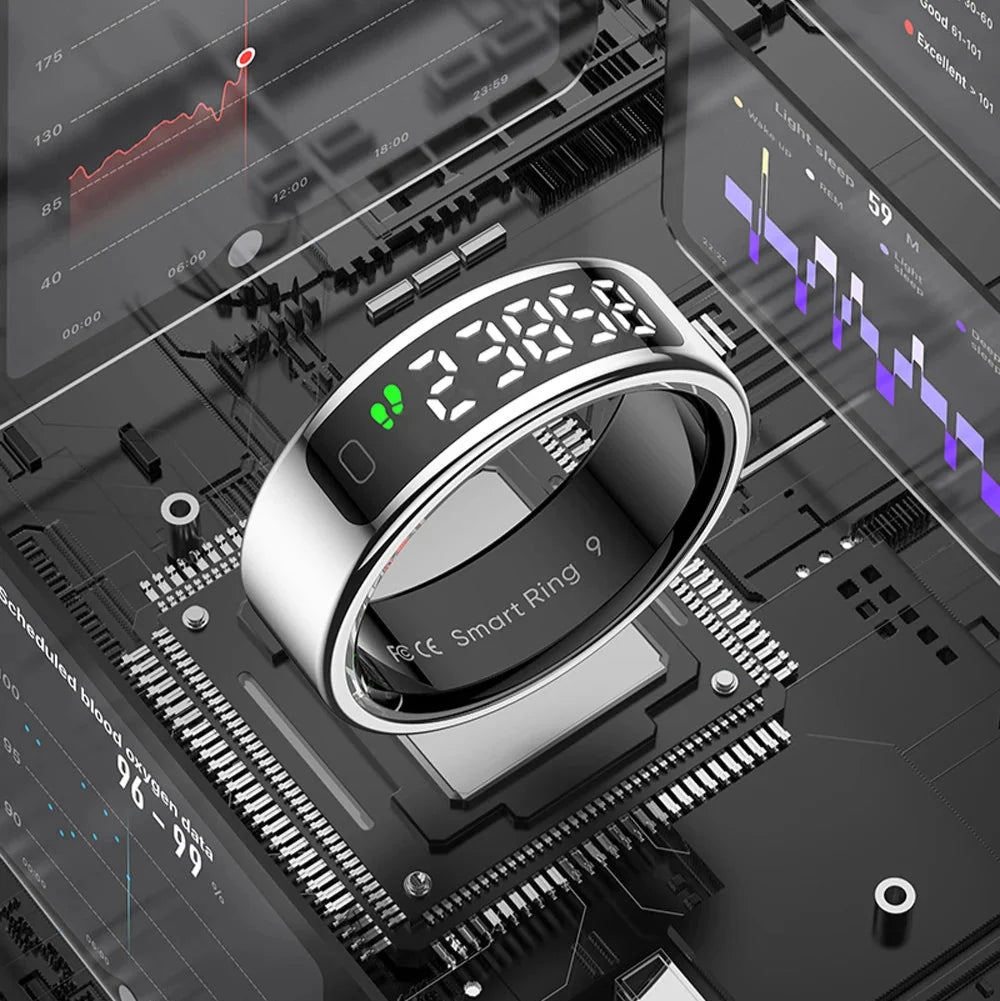 Smart Ring OLED Display Heart Rate & SpO2