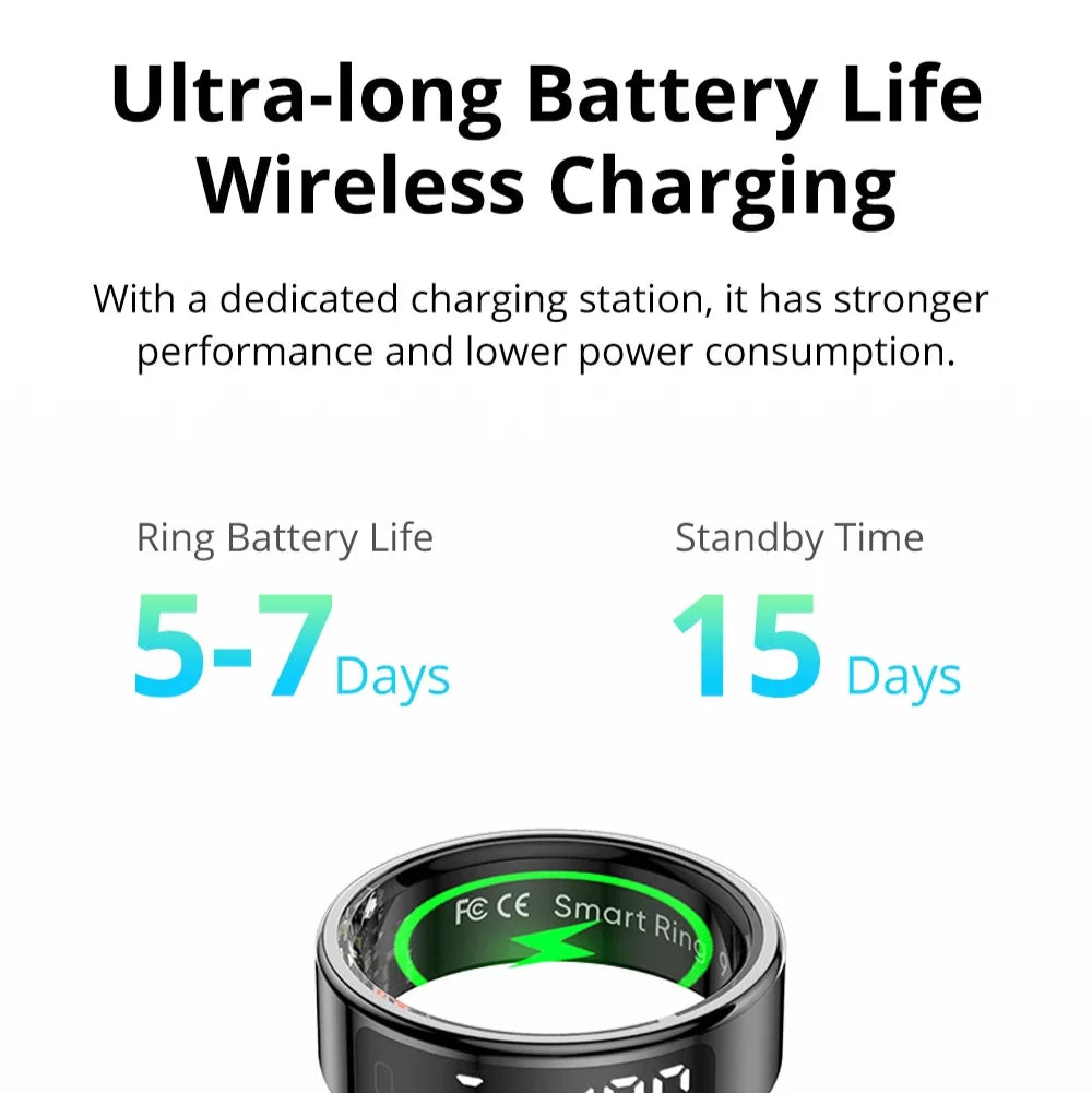 Smart Ring OLED Display Heart Rate & SpO2