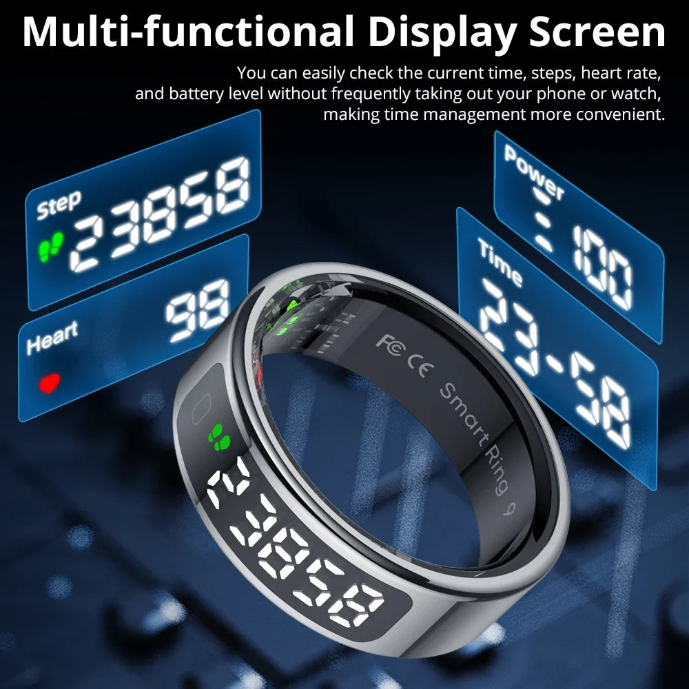 Smart Ring OLED Display Heart Rate & SpO2