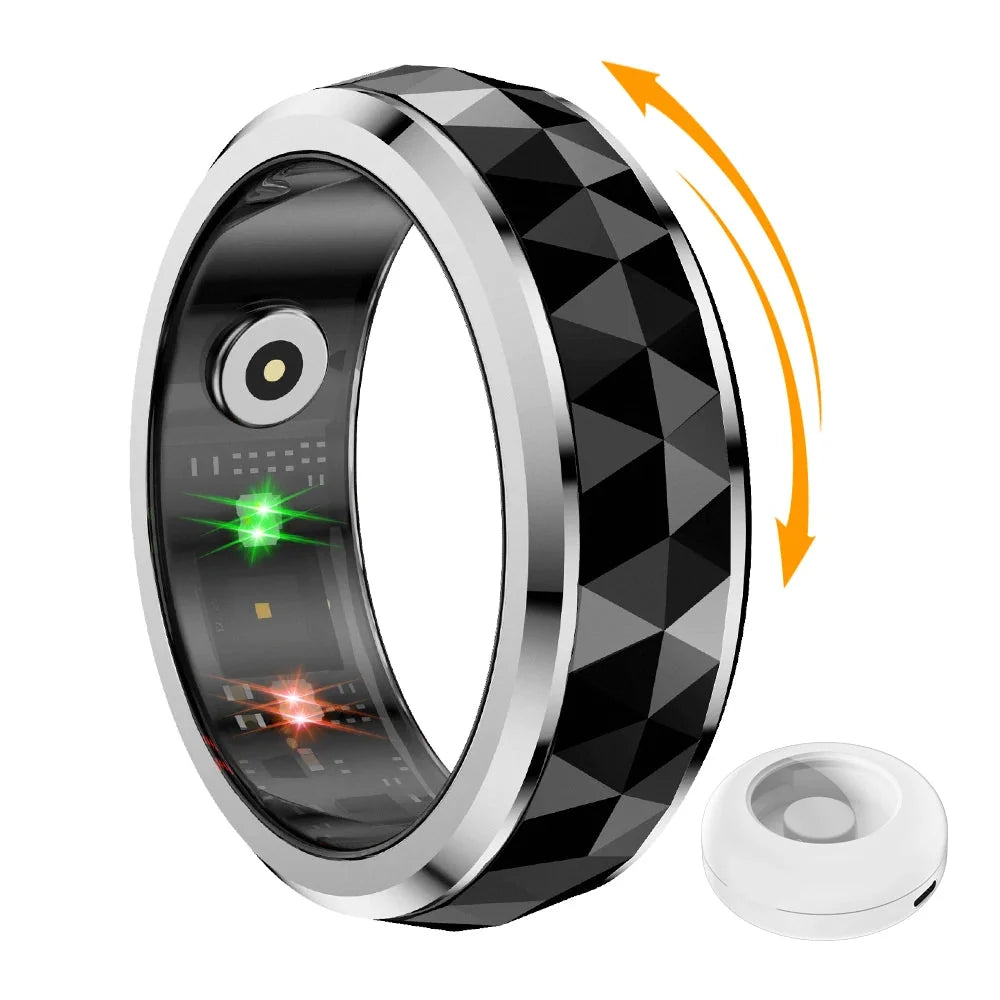Smart Ring Rotating Spinner & Heart Rate Tracking 60-Day Battery