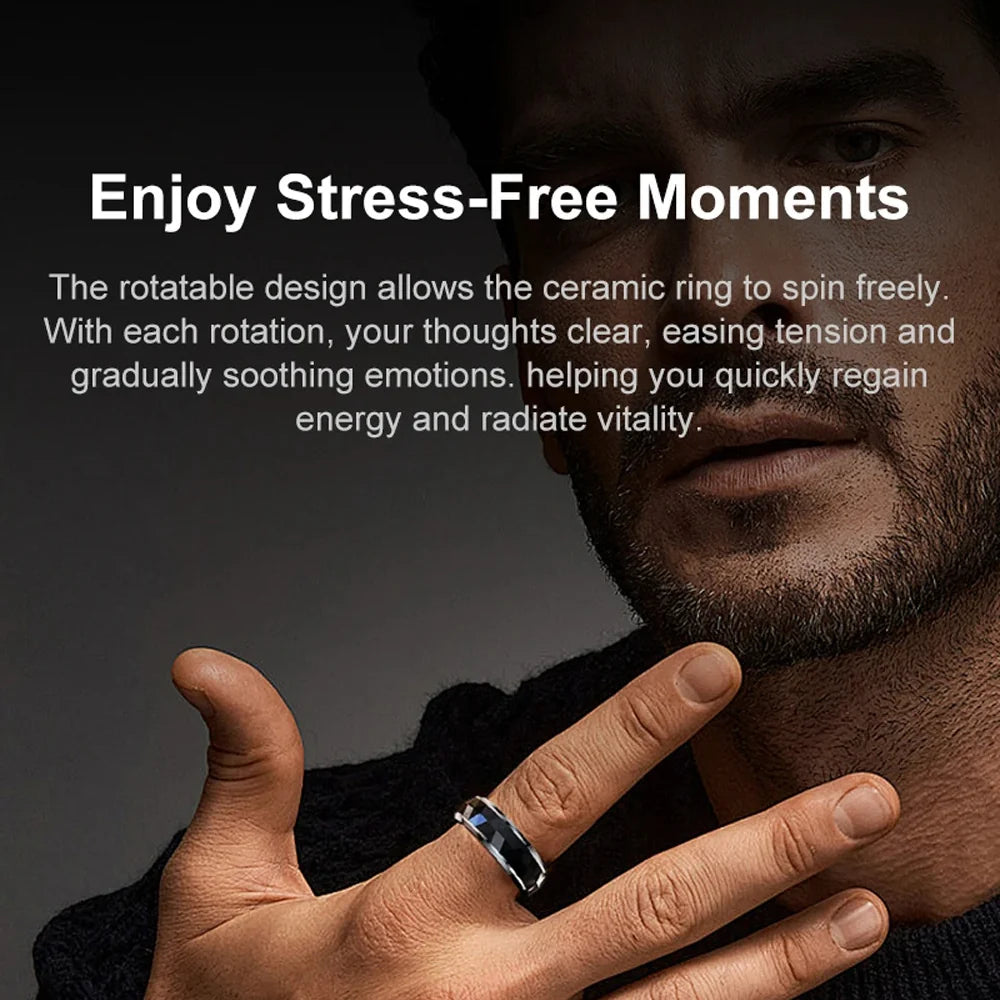 Smart Ring Rotating Spinner & Heart Rate Tracking 60-Day Battery