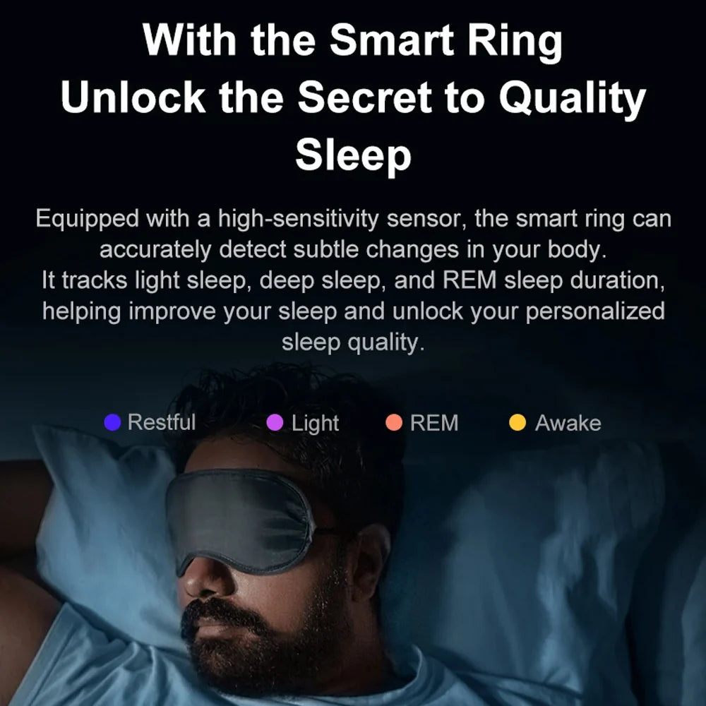 Smart Ring Rotating Spinner & Heart Rate Tracking 60-Day Battery