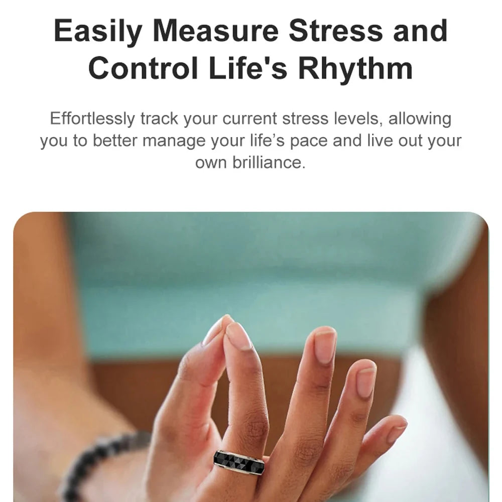 Smart Ring Rotating Spinner & Heart Rate Tracking 60-Day Battery