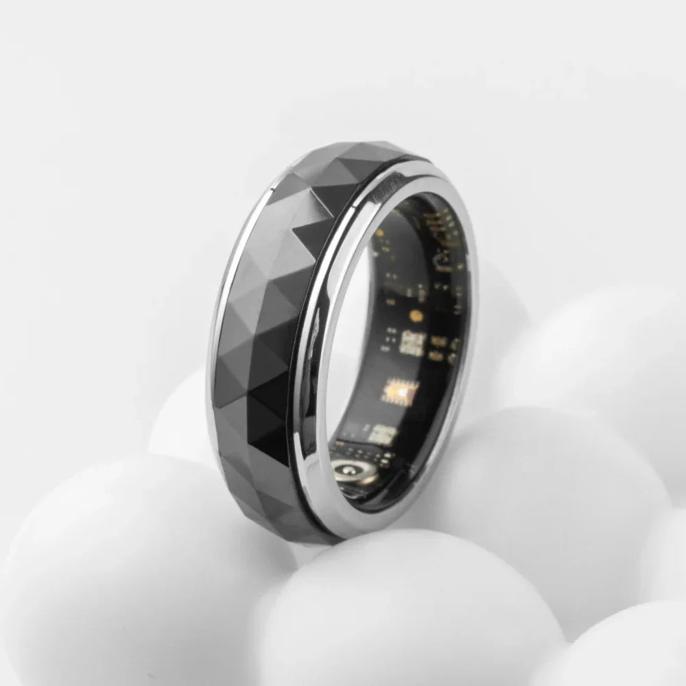 Smart Ring Rotating Spinner & Heart Rate Tracking 60-Day Battery