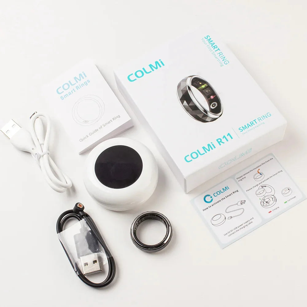 Smart Ring Rotating Spinner & Heart Rate Tracking 60-Day Battery