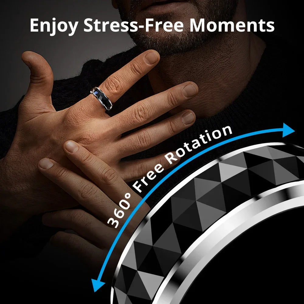 Smart Ring Rotating Spinner & Heart Rate Tracking 60-Day Battery