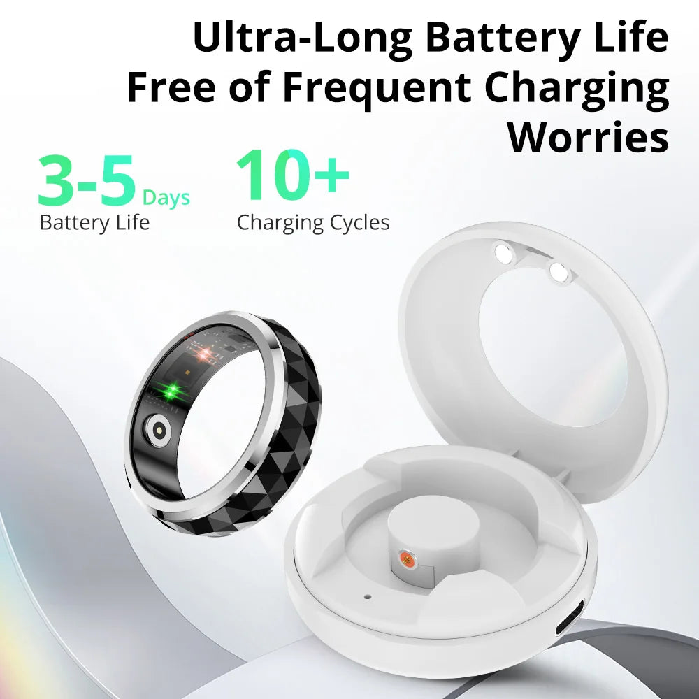 Smart Ring Rotating Spinner & Heart Rate Tracking 60-Day Battery