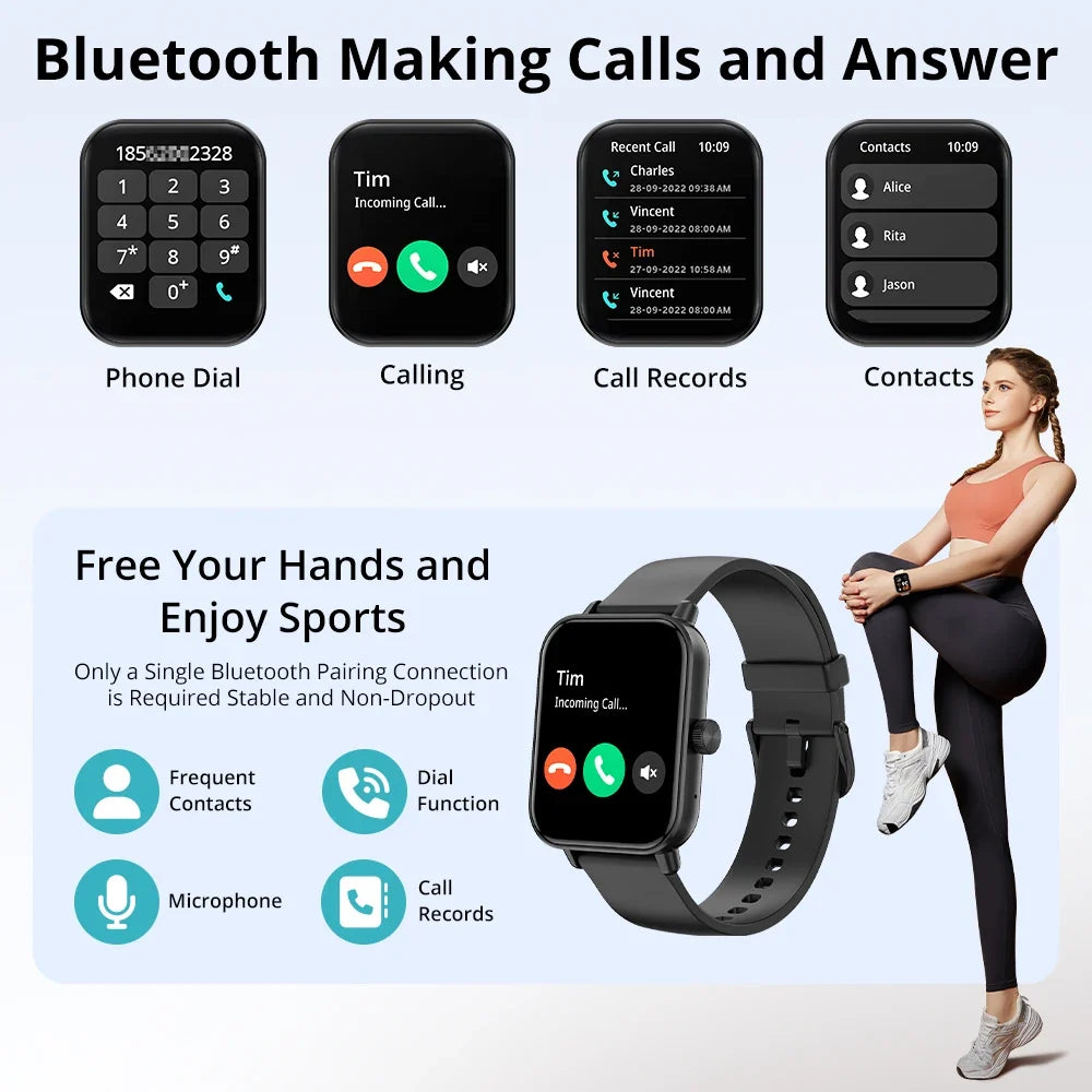 Smartwatch 1.9-Inch HD Touchscreen Bluetooth Calling & All-Day Health Monitoring