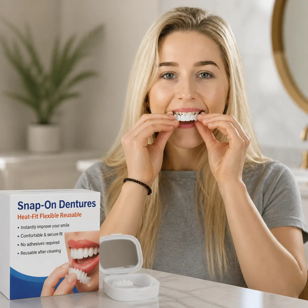 Snap-On Dentures Heat-Fit Flexible Reusable