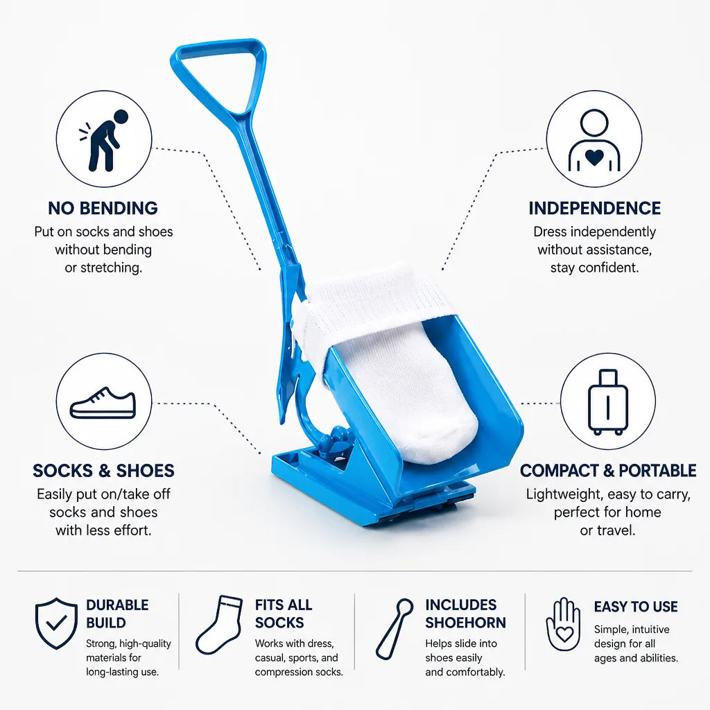 Sock Aid No-Bend Extended Handle & Shoehorn