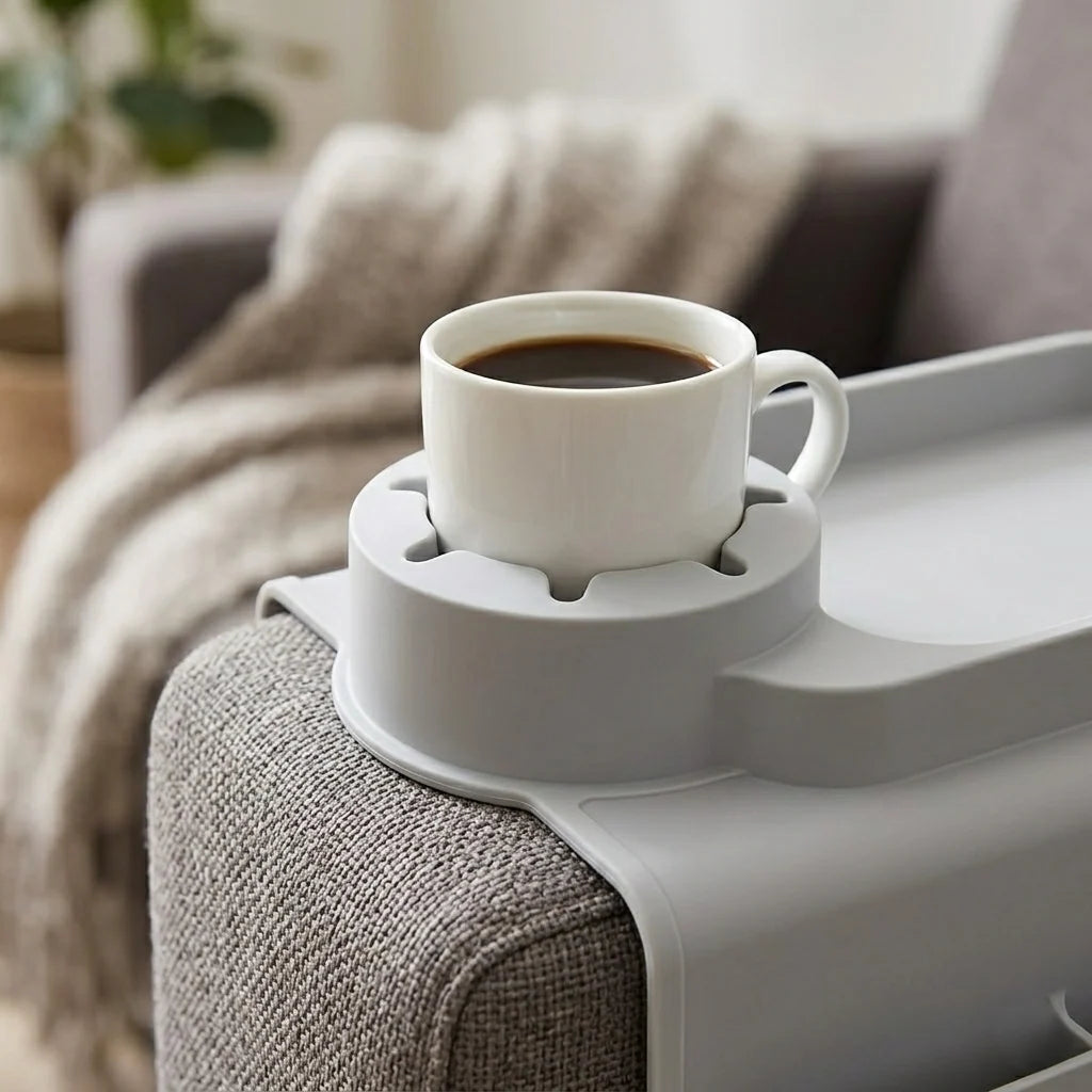 Sofa Arm Organizer Cup Holder & Multi-Compartment