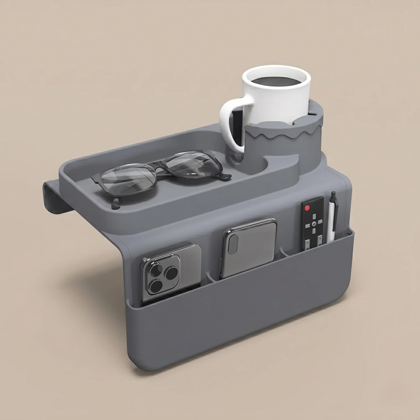 Sofa Arm Organizer Cup Holder & Multi-Compartment