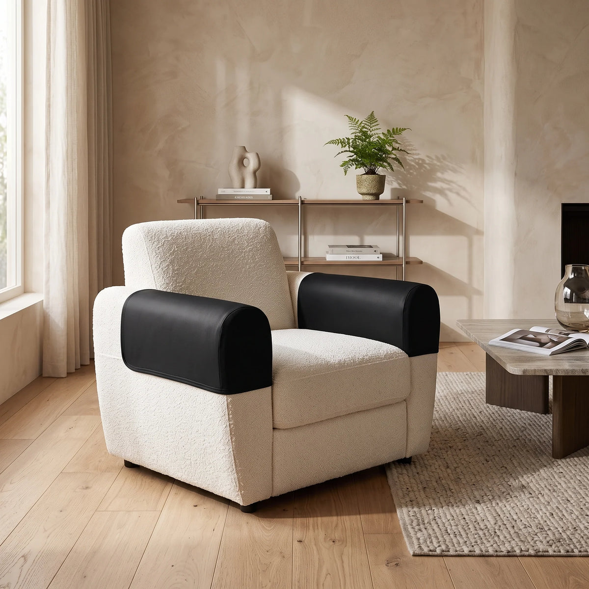 Sofa Armrest Covers Stretch-Fit Two-Piece Set