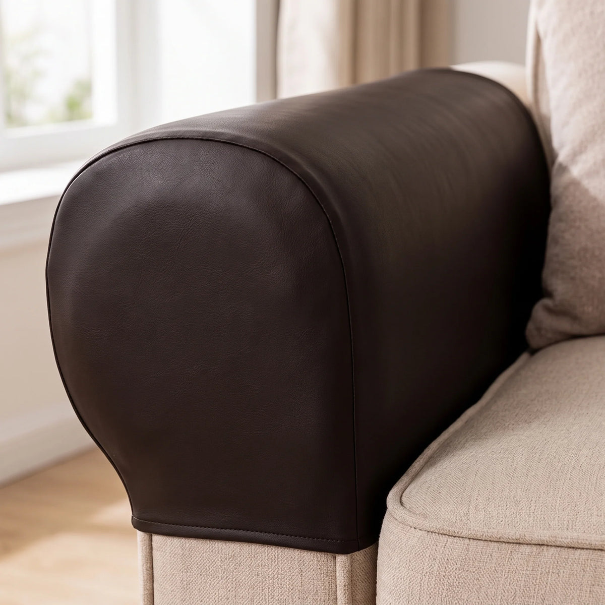 Sofa Armrest Covers Stretch-Fit Two-Piece Set