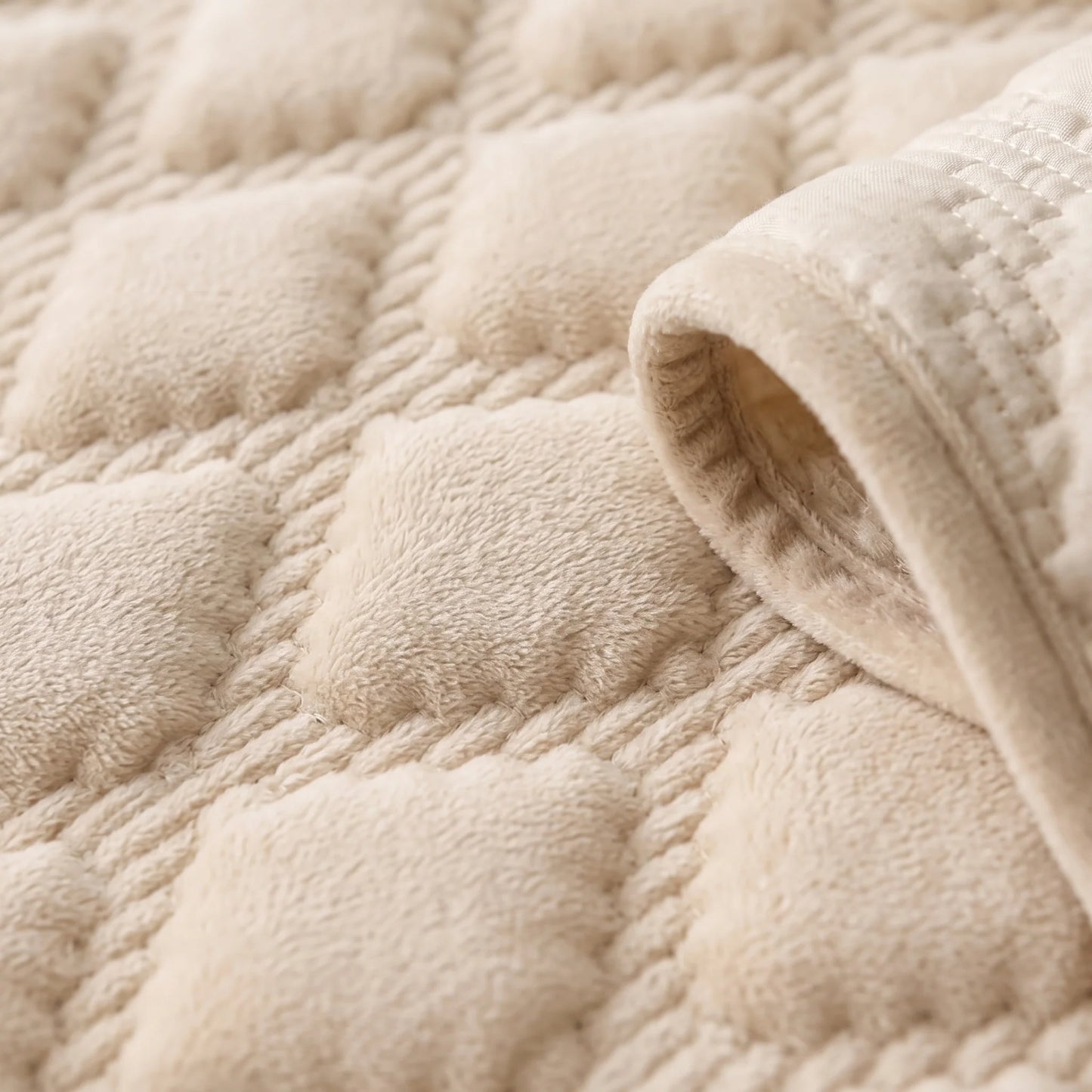 Sofa Cover Panel Quilted Plush Non-Slip Backing