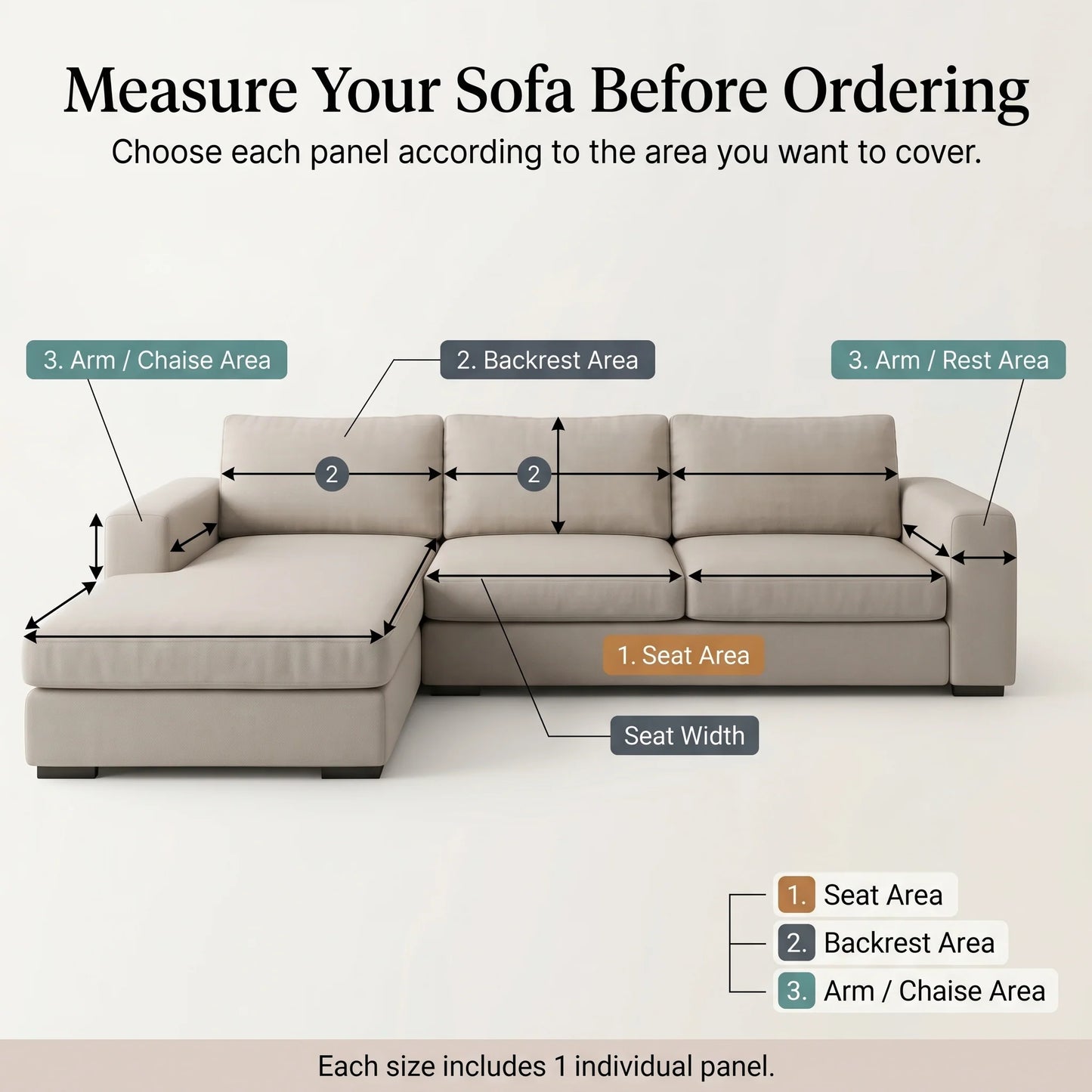 Sofa Cover Panel Quilted Plush Non-Slip Backing