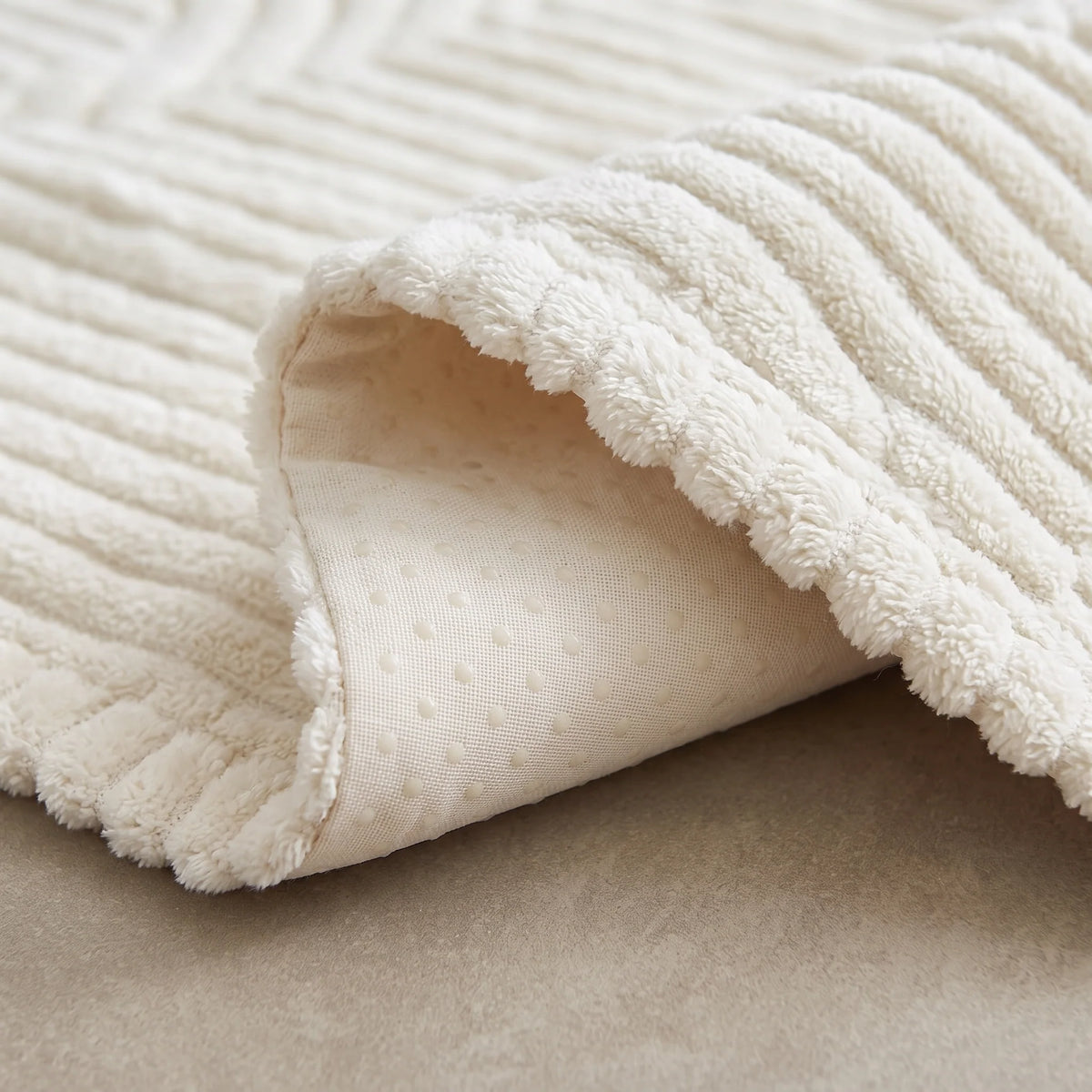Sofa Cushion Cover Velvet Striped Non-Slip Backing