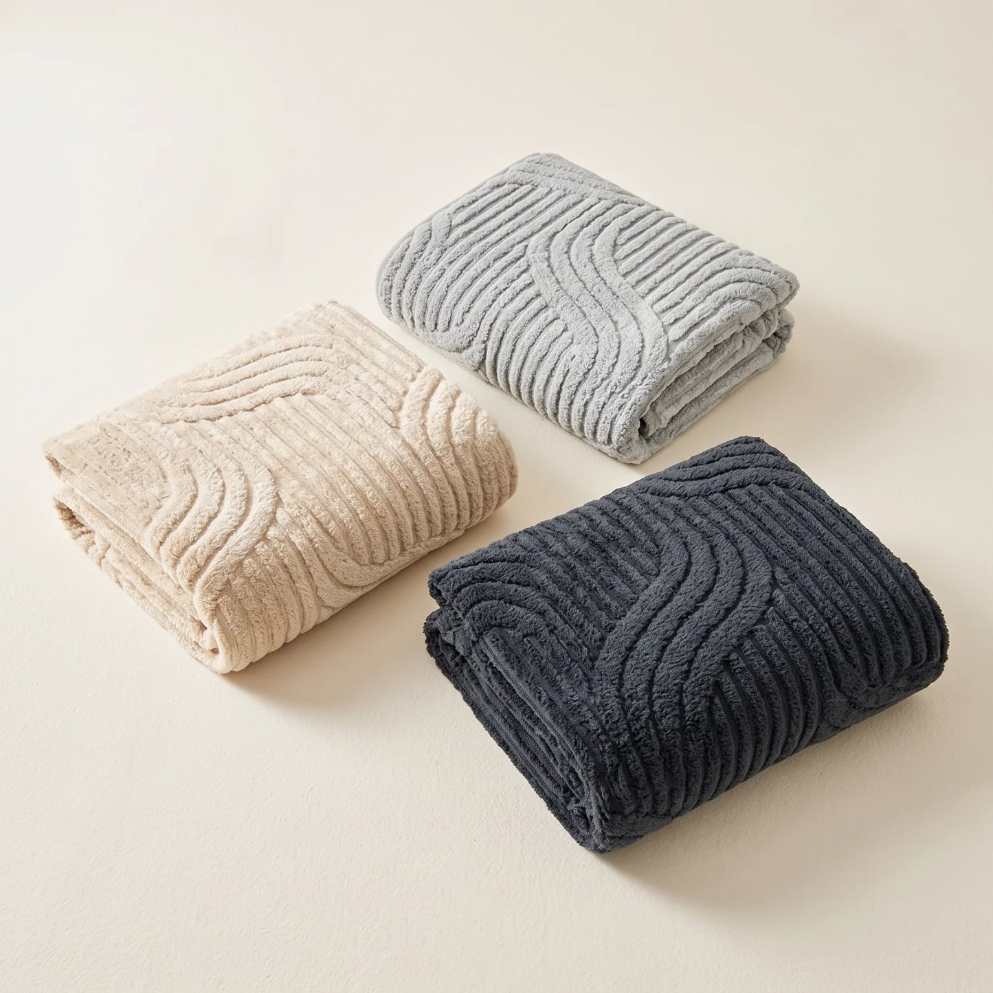 Sofa Cushion Cover Velvet Striped Non-Slip Backing