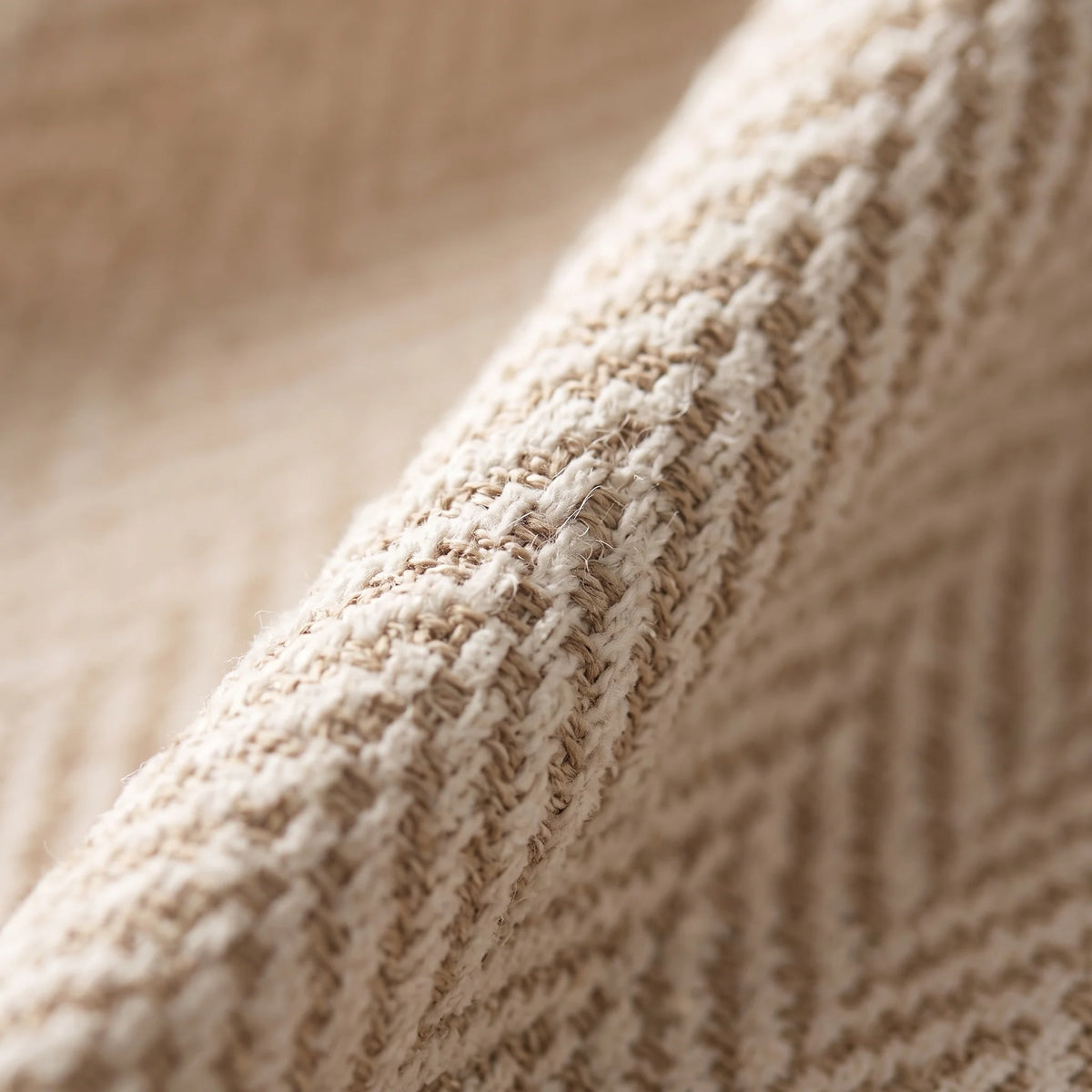 Sofa Throw Cover Chenille Herringbone & Tassel Edge