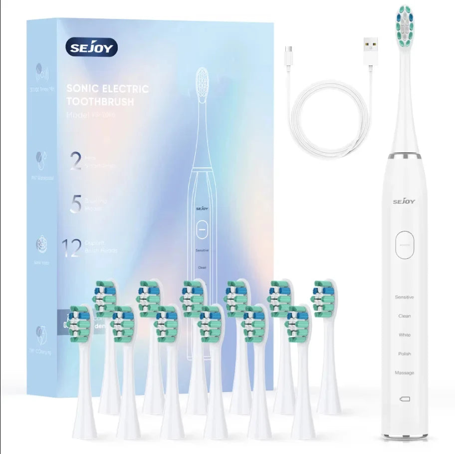 Sonic Electric Toothbrush 37,200 VPM 30-Day Battery