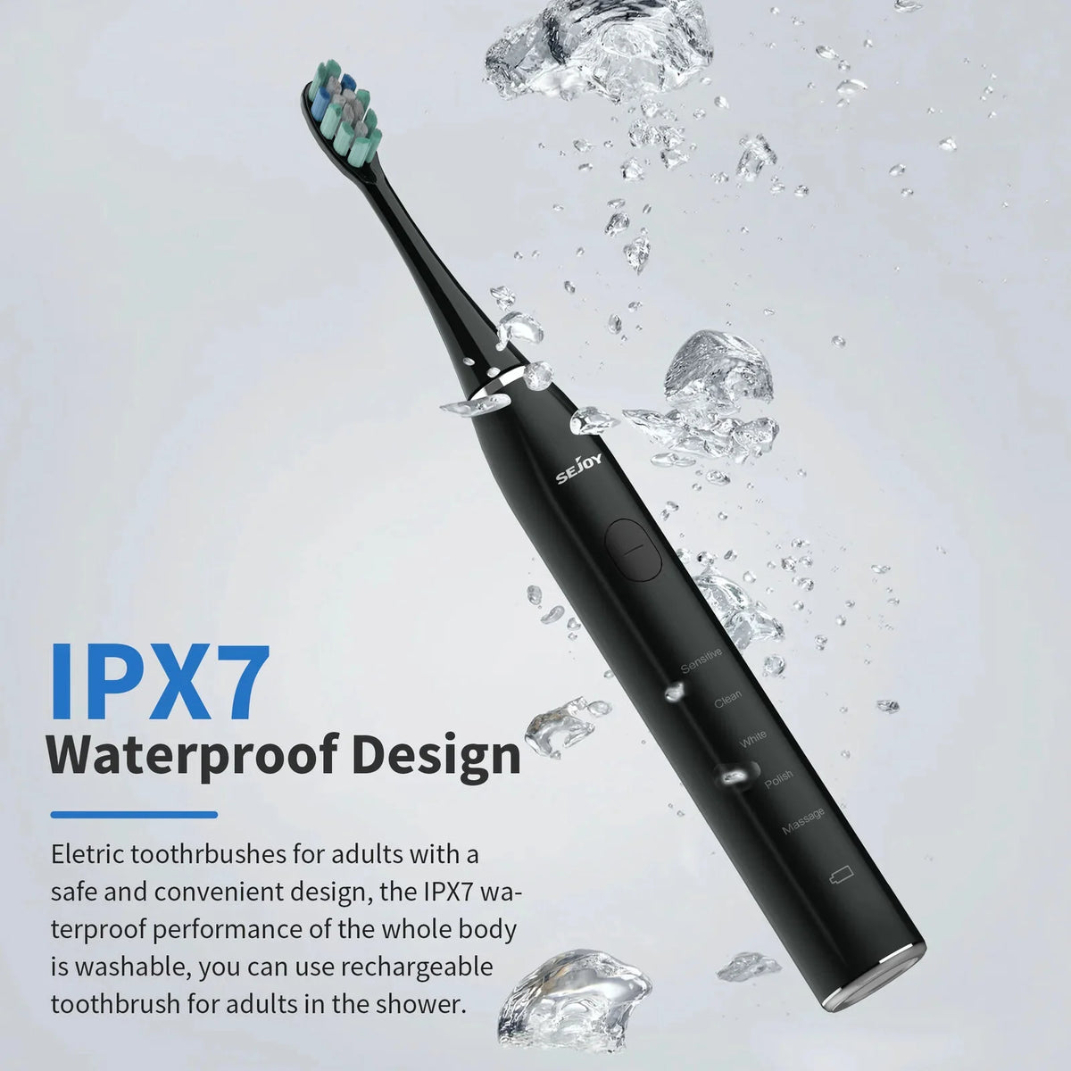 Sonic Electric Toothbrush 37,200 VPM 30-Day Battery