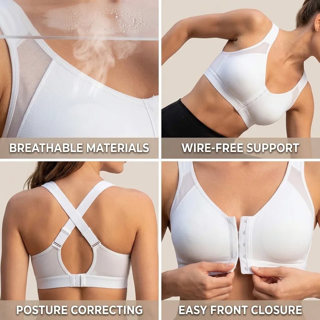 Sports Bra Breathable Wire-Free Posture-Correcting