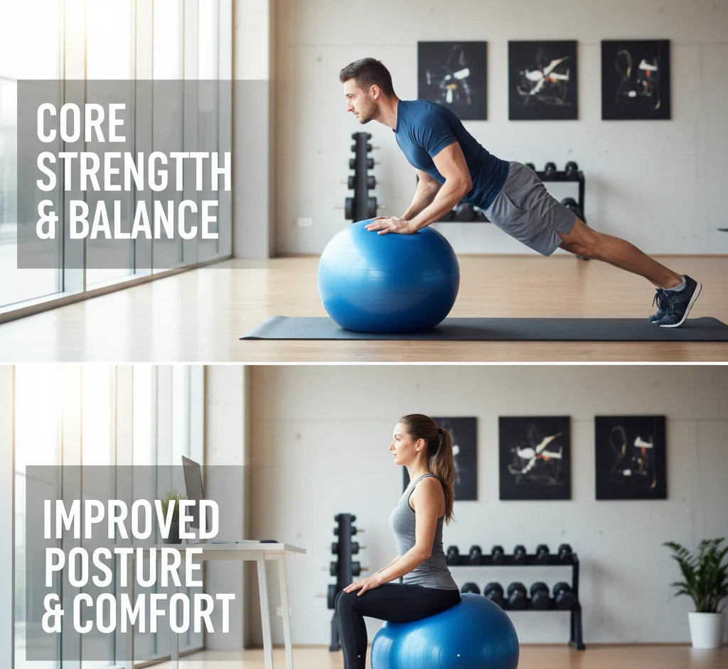 Stability Ball Anti-Burst Includes Pump Multiple Sizes