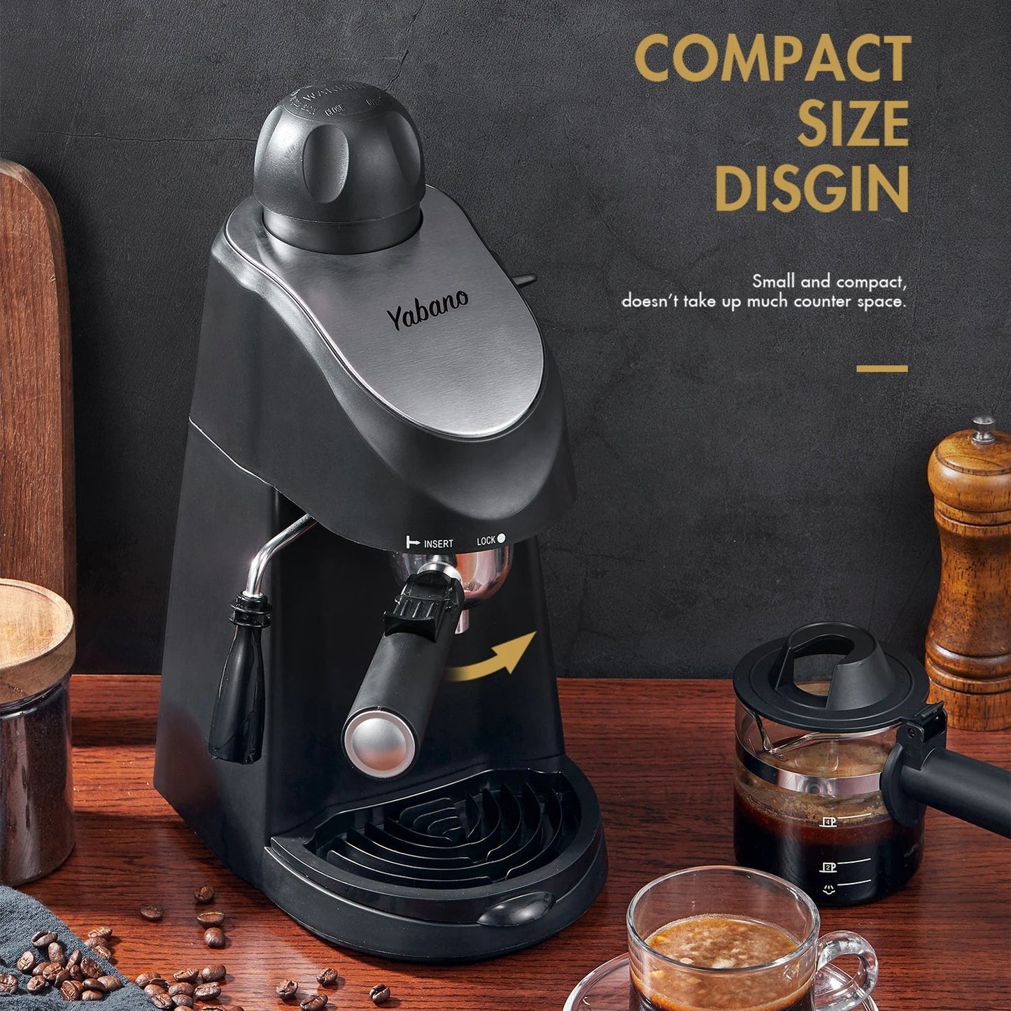 Steam Espresso Machine Built-In Frother 4-Cup