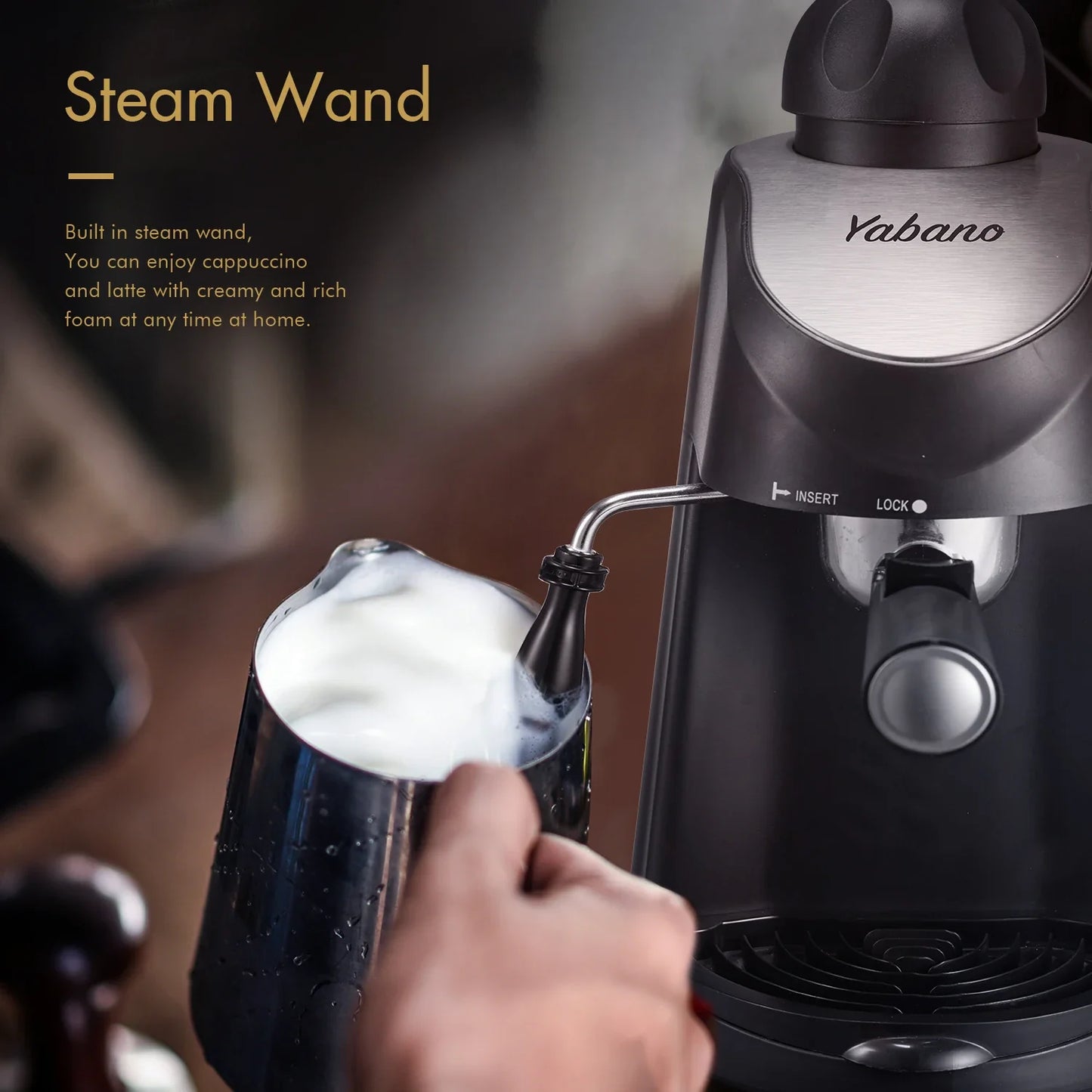 Steam Espresso Machine Built-In Frother 4-Cup