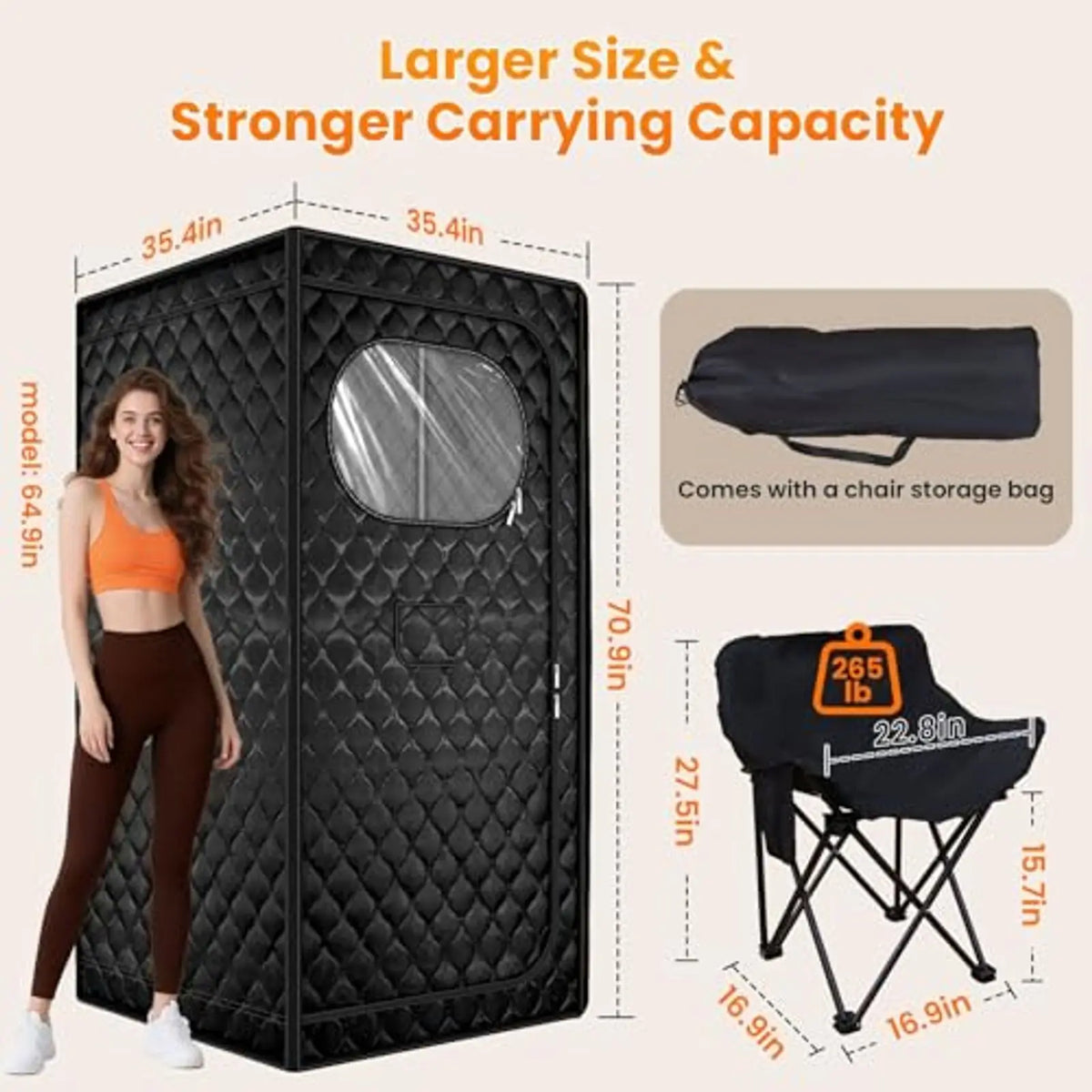 Steam Sauna Tent Foldable 3L Generator Padded Chair