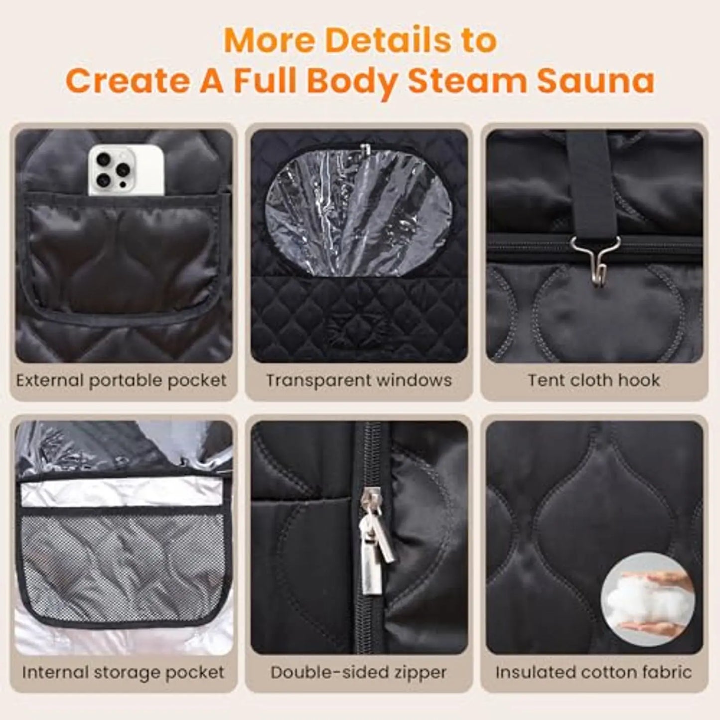 Steam Sauna Tent Foldable 3L Generator Padded Chair
