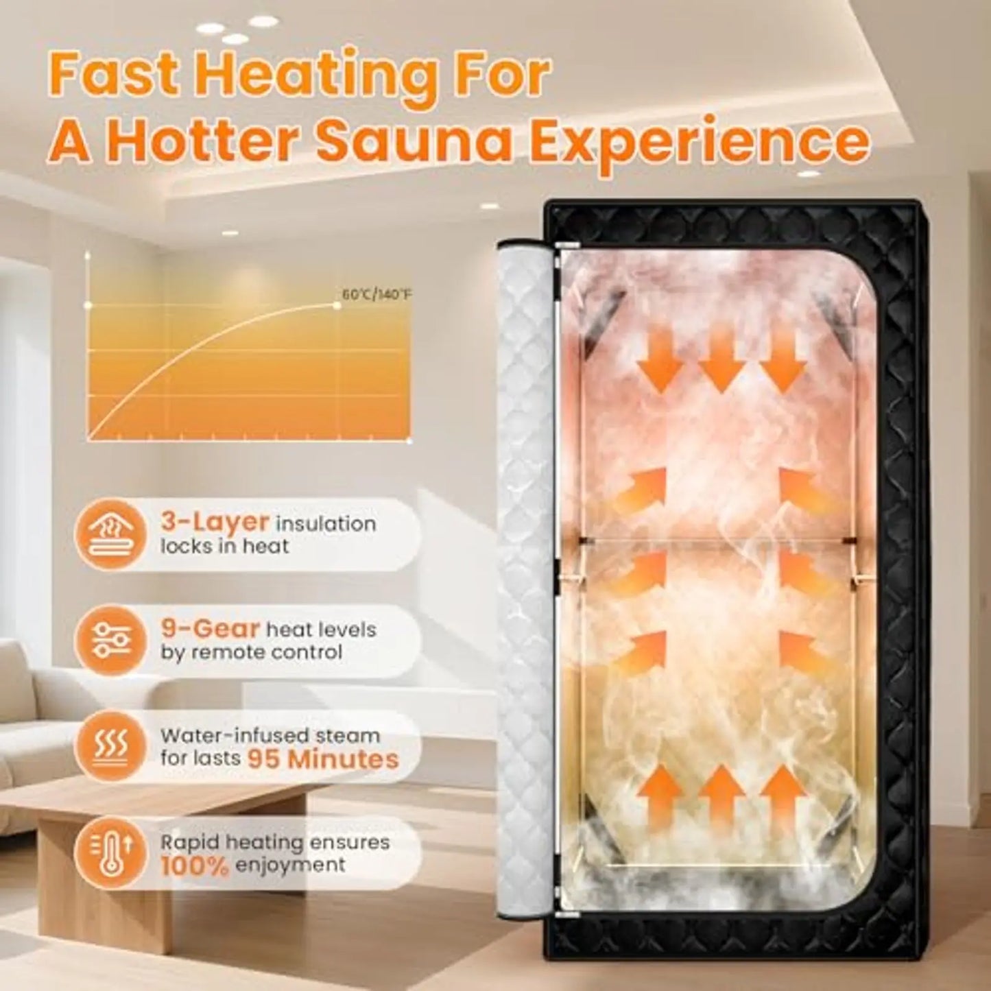 Steam Sauna Tent Foldable 3L Generator Padded Chair