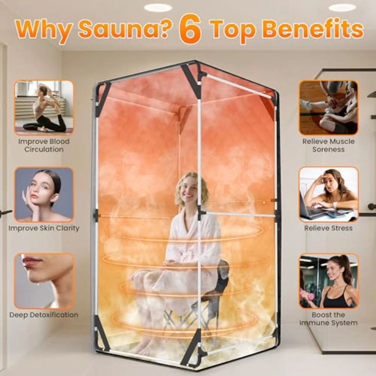 Steam Sauna Tent Foldable 3L Generator Padded Chair