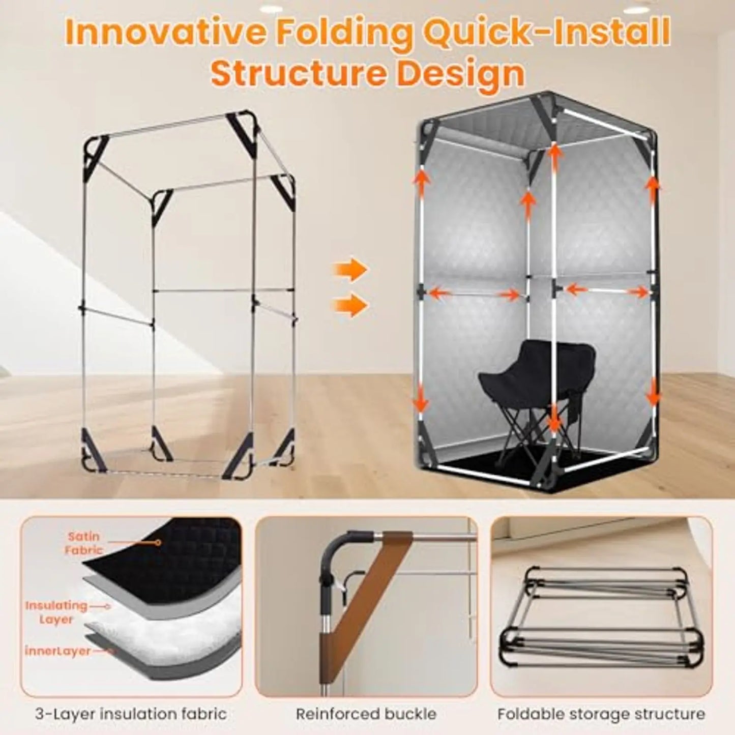 Steam Sauna Tent Foldable 3L Generator Padded Chair