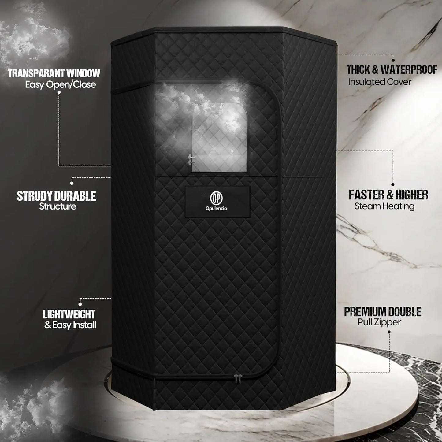 Steam Sauna Tent Foldable 9 Heat Levels Integrated Ice Bath