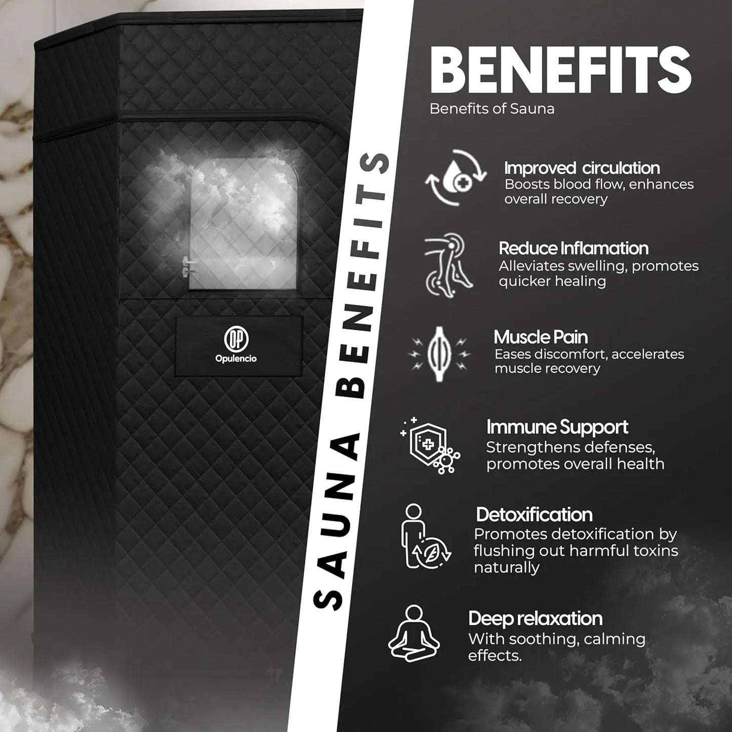 Steam Sauna Tent Foldable 9 Heat Levels Integrated Ice Bath
