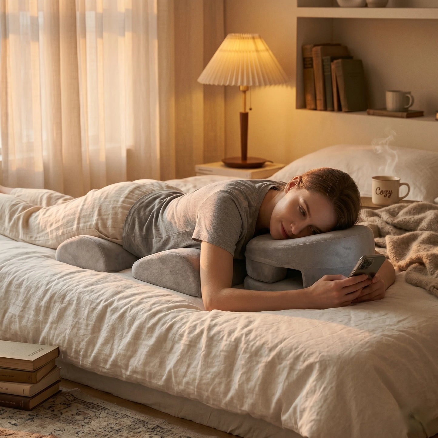 Support Pillow Ergonomic Face-Down Neck & Chest Alignment