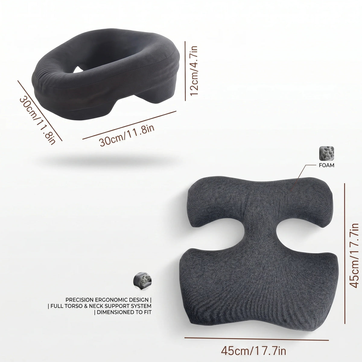 Support Pillow Ergonomic Face-Down Neck & Chest Alignment