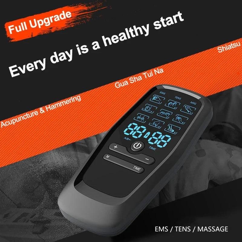 TENS & EMS Muscle Stimulator USB Rechargeable Reusable Pads