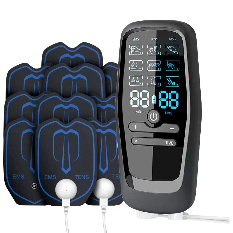 TENS & EMS Muscle Stimulator USB Rechargeable Reusable Pads