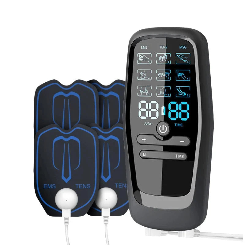 TENS & EMS Muscle Stimulator USB Rechargeable Reusable Pads