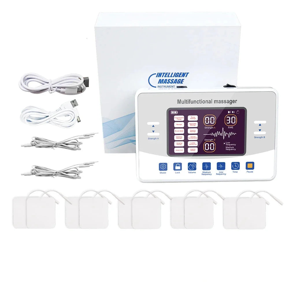 TENS & EMS Unit Dual-Channel 12 Modes USB-C Rechargeable