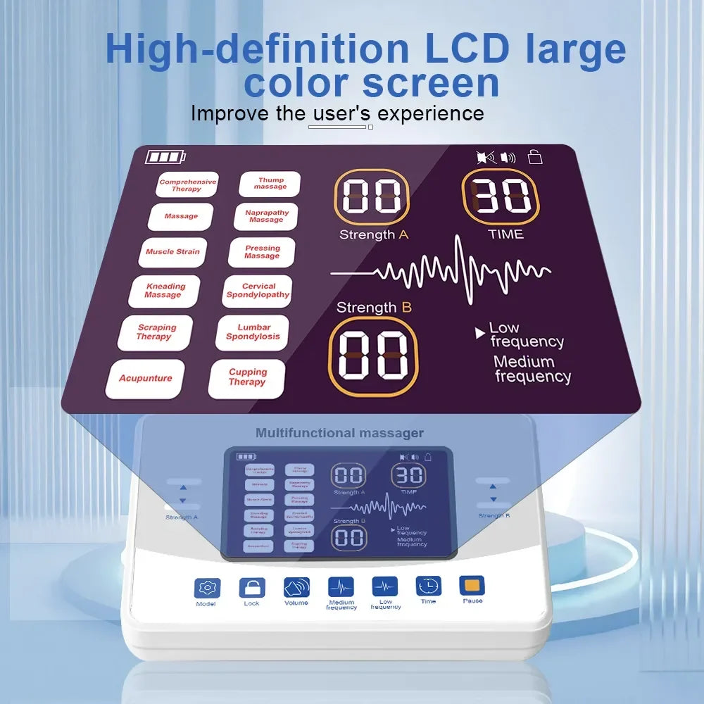 TENS & EMS Unit Dual-Channel 12 Modes USB-C Rechargeable