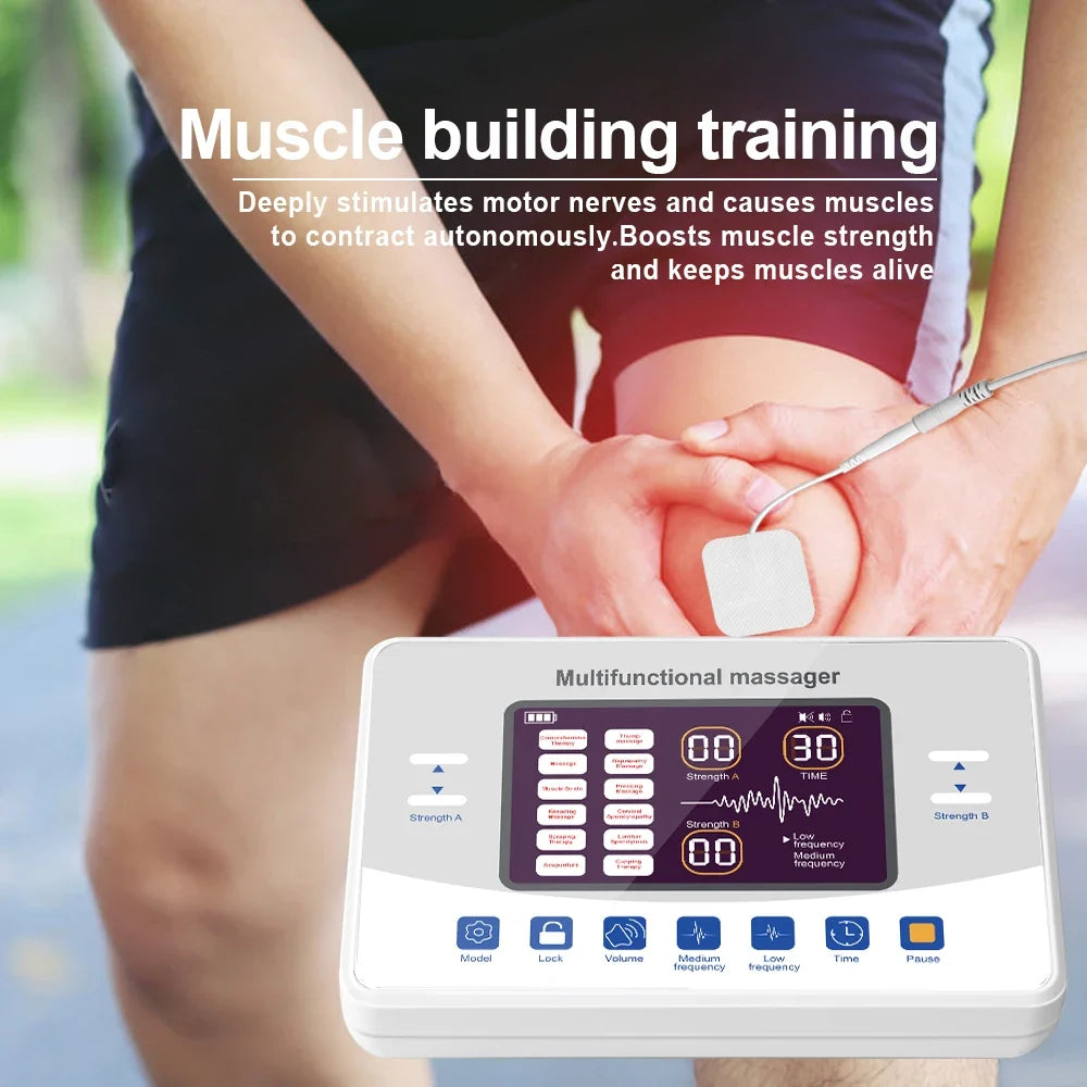 TENS & EMS Unit Dual-Channel 12 Modes USB-C Rechargeable