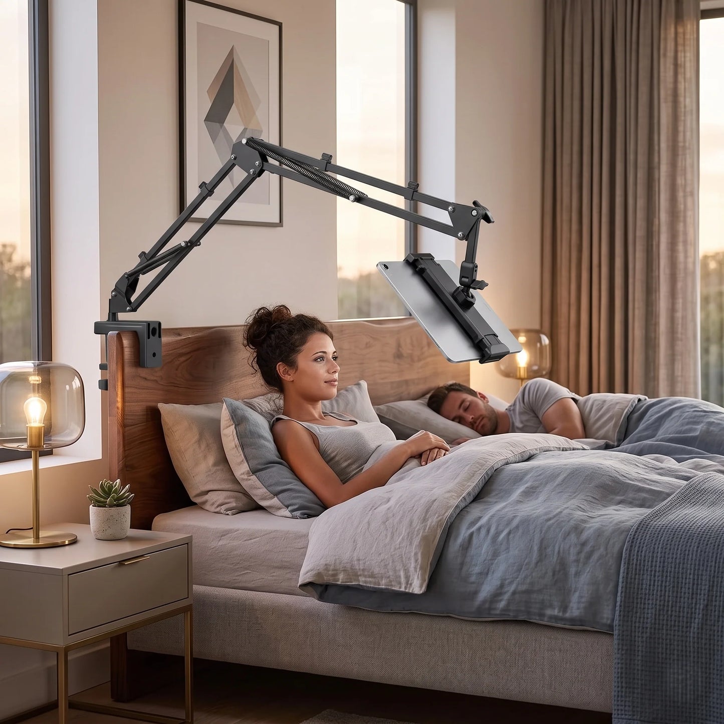 Tablet & Phone Bed Stand Adjustable Long Arm