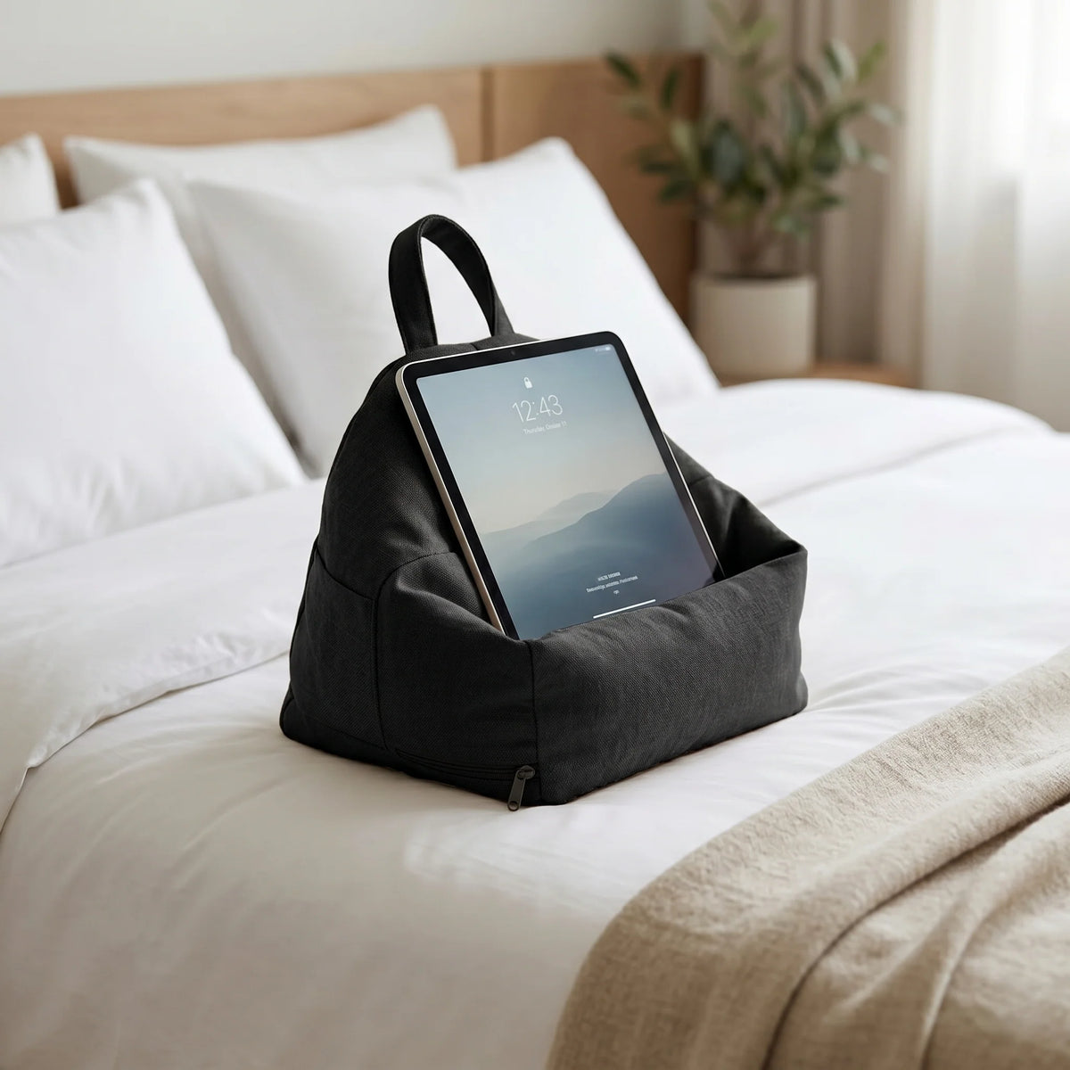 Tablet & Phone Pillow Stand Hands-Free Adjustable Plush Lap