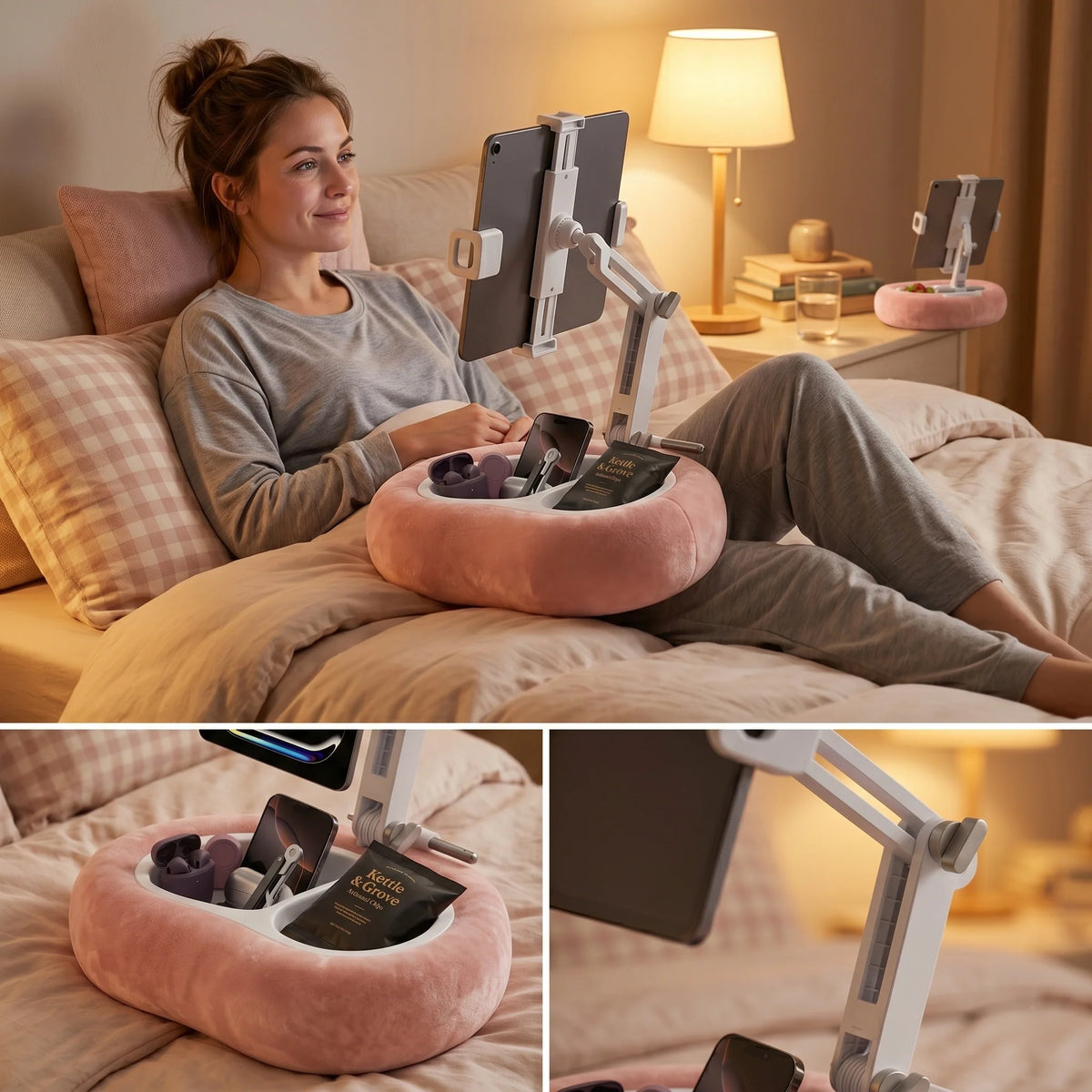 Tablet Pillow Stand Hands-Free Adjustable Memory Foam
