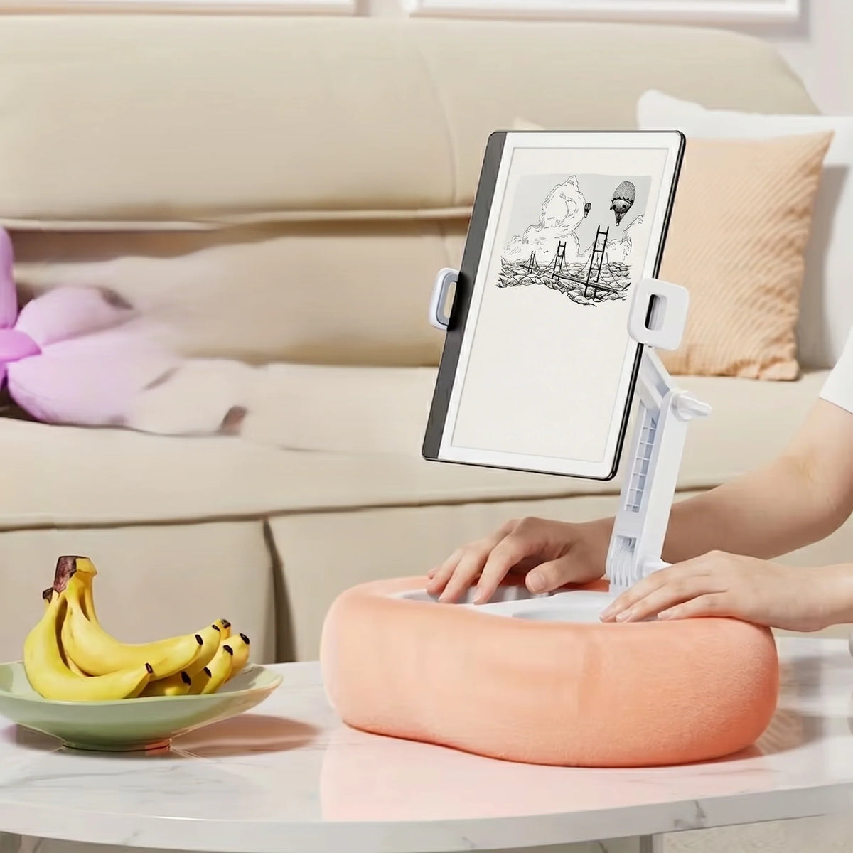 Tablet Pillow Stand Hands-Free Adjustable Memory Foam